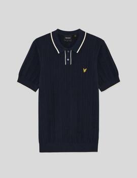 Polo Lyle & Scott Pique Knitted Marino Hombre