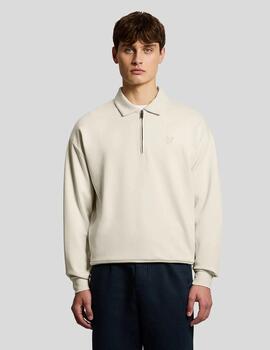 Sudadera Lyle & Scott Collared Interlock Beige Hombre