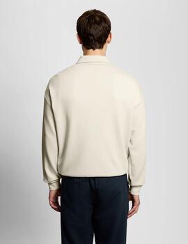 Sudadera Lyle & Scott Collared Interlock Beige Hombre