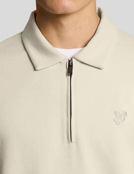 Sudadera Lyle & Scott Collared Interlock Beige Hombre