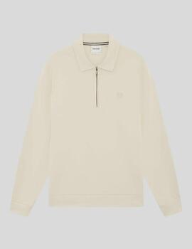Sudadera Lyle & Scott Collared Interlock Beige Hombre