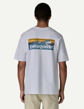 Camiseta Patagonia Logo Bolsillo Blanca Hombre