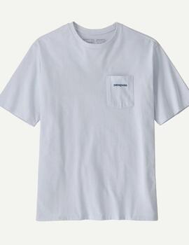 Camiseta Patagonia Logo Bolsillo Blanca Hombre