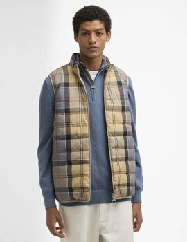 Chaleco Barbour Reversible Tartan Beige Hombre