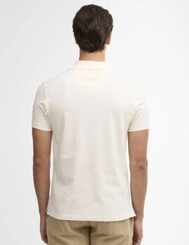 Polo Barbour Pique Tartan Blanco Hombre