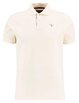Polo Barbour Pique Tartan Blanco Hombre