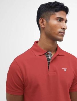 Polo Barbour Tartan Pique Coral Hombre