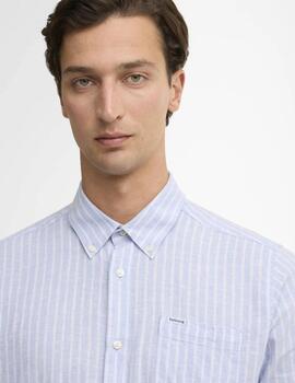 Camisa Barbour Nelson Striped Azul Hombre