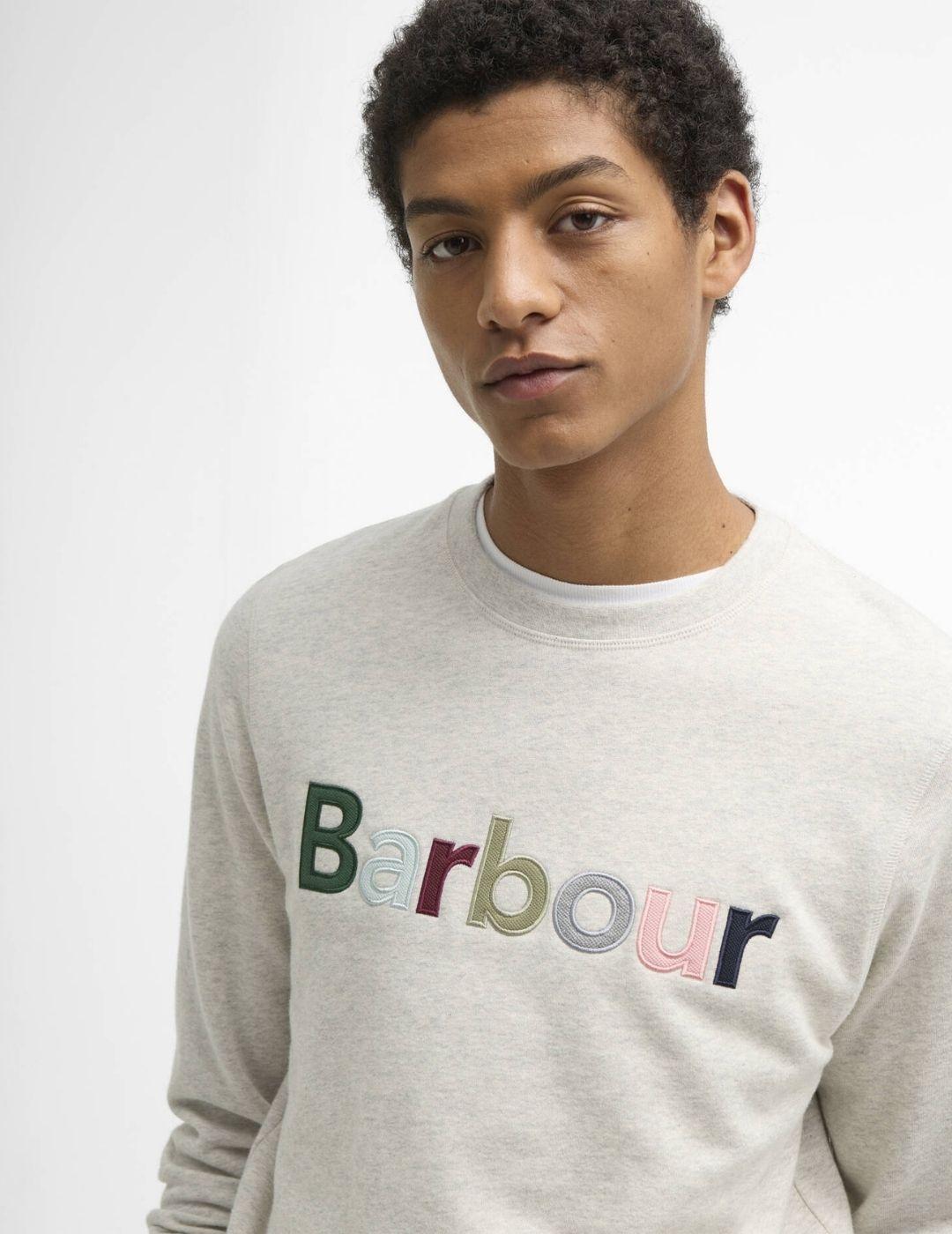 Sudadera Barbour Pique Applique Crudo Hombre