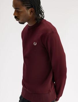 Sudadera Fred Perry Crew Neck Granate Hombre
