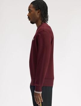 Sudadera Fred Perry Crew Neck Granate Hombre