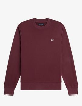 Sudadera Fred Perry Crew Neck Granate Hombre