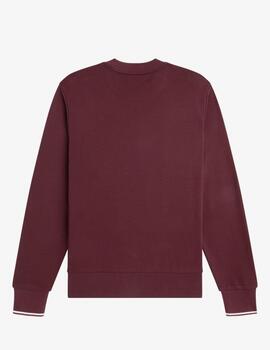 Sudadera Fred Perry Crew Neck Granate Hombre
