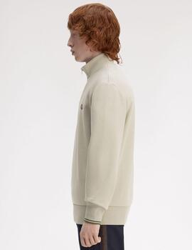 Sudadera Fred Perry Half Zip Beige Hombre