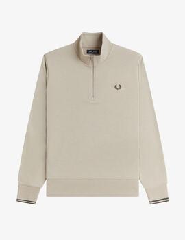 Sudadera Fred Perry Half Zip Beige Hombre