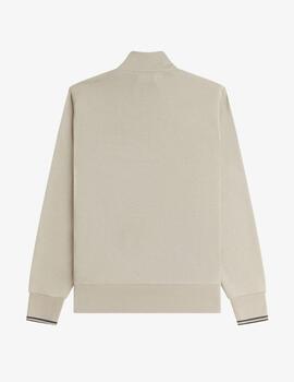 Sudadera Fred Perry Half Zip Beige Hombre