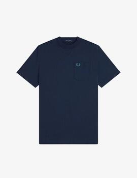 Camiseta Fred Perry Pocket Detail Marino Hombre