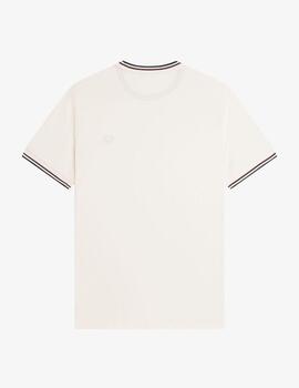 Camiseta Fred Perry Twin Tipped Beige Hombre