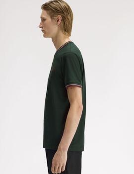 Camiseta Fred Perry Twin Tipped Verde Hombre