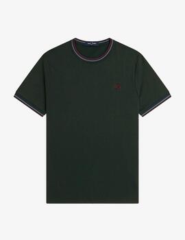 Camiseta Fred Perry Twin Tipped Verde Hombre