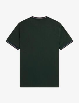 Camiseta Fred Perry Twin Tipped Verde Hombre