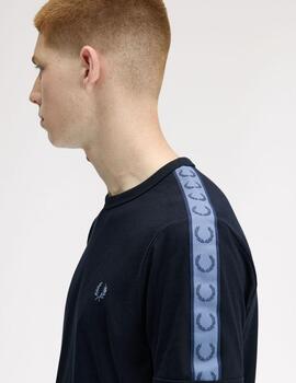Camiseta Fred Perry Tape Ringer Marino Hombre