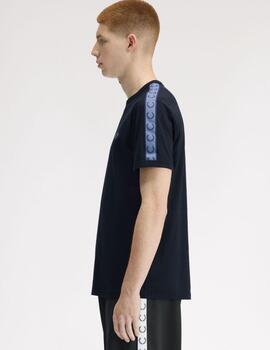 Camiseta Fred Perry Tape Ringer Marino Hombre