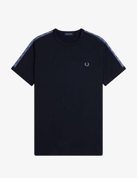 Camiseta Fred Perry Tape Ringer Marino Hombre