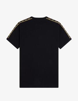 Camiseta Fred Perry Tape Ringer Negro Hombre