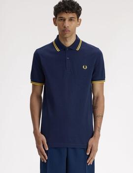 Polo Fred Perry Twin Tipped Marino Hombre