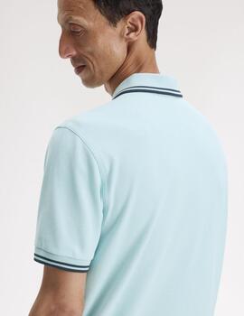 Polo Fred Perry Twin Tipped Celeste Hombre