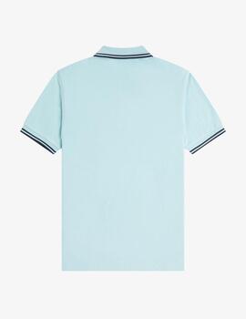 Polo Fred Perry Twin Tipped Celeste Hombre