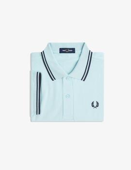 Polo Fred Perry Twin Tipped Celeste Hombre