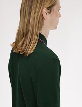 Polo Fred Perry Twin Tipped Verde Hombre
