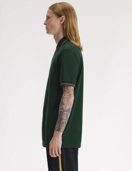 Polo Fred Perry Twin Tipped Verde Hombre