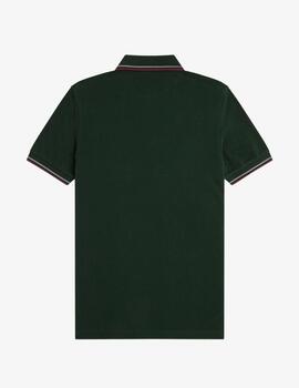 Polo Fred Perry Twin Tipped Verde Hombre