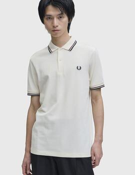 Polo Fred Perry Twin Tipped Beige Hombre