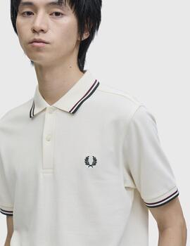 Polo Fred Perry Twin Tipped Beige Hombre
