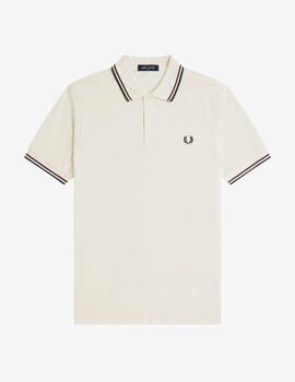 Polo Fred Perry Twin Tipped Beige Hombre