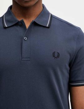 Polo Fred Perry Twin Tipped Marino Hombre