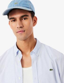 Camisa Lacoste de popelín con cuadros escoceses Hombre