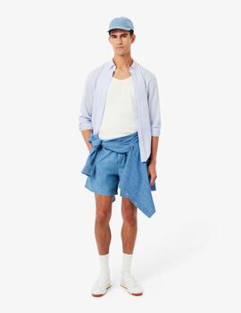 Camisa Lacoste de popelín con cuadros escoceses Hombre