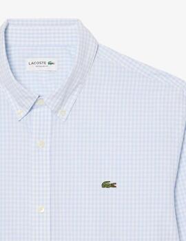 Camisa Lacoste de popelín con cuadros escoceses Hombre
