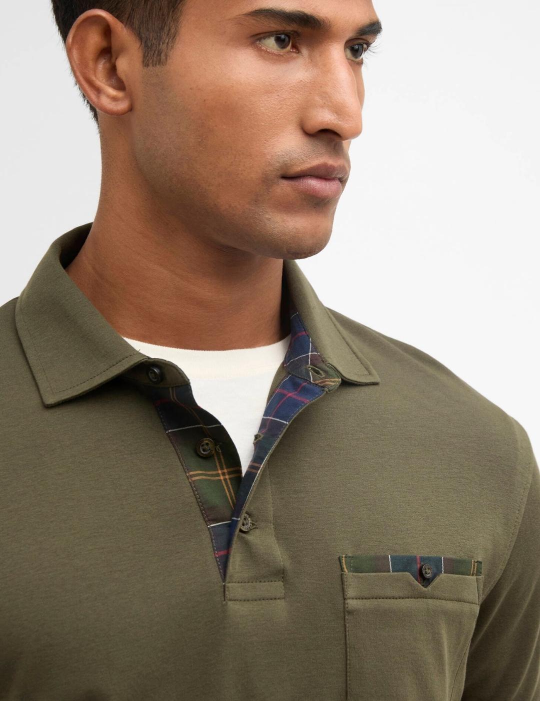 Polo Barbour Premium Corpatch Verde Hombre