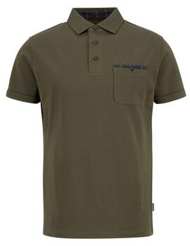 Polo Barbour Premium Corpatch Verde Hombre