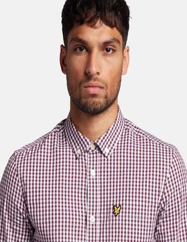 Camisa Lyle&Scott Fit Gingham Granate