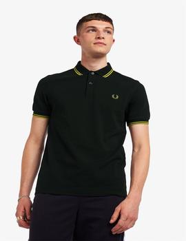 Polo Fred Perry Twin Tipped Verde Oscuro