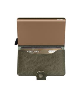 Tarjetero Secred Miniwallet Saffiano Olive