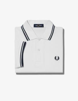 Polo Fred Perry Twin Tipped Blanco