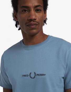 Camiseta Fred Perry Embroidered Turquesa
